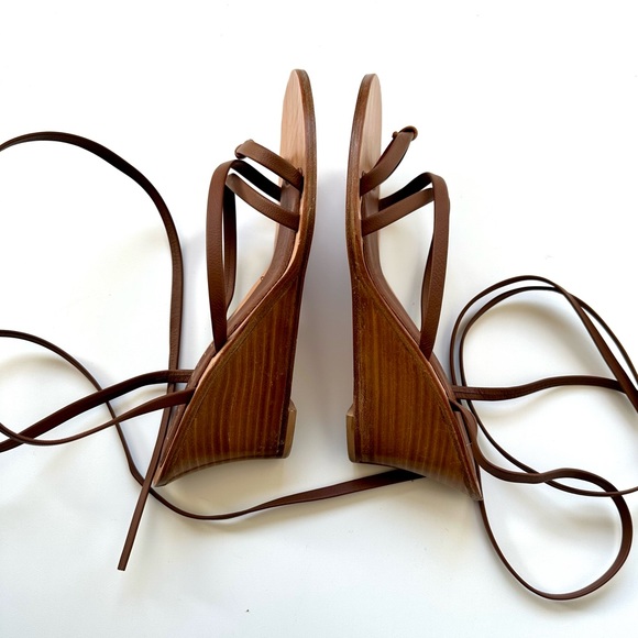 NWOB CORNETTI Caminia Wedge Sandal in Brown Calfskin, size 39 - Picture 5 of 9